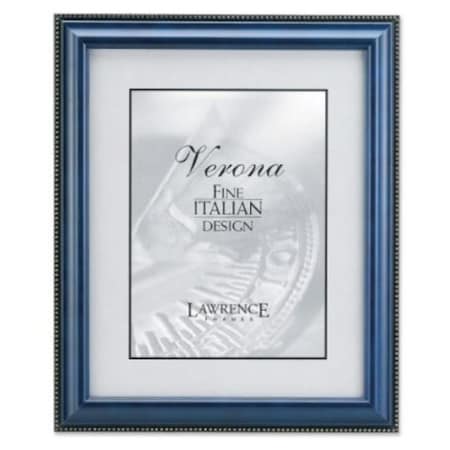 Lawrence Frames Blue Wood 4x6 Picture Frame - Gold Bead Design LA328033